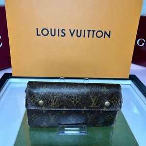 Louis Vuitton Monogram Porte-Monnaie Long Double Snap Wallet
